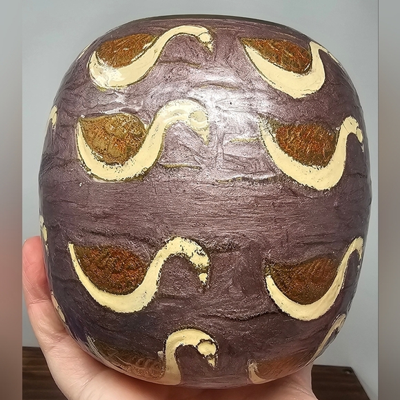 Vintage Brass & Enamel Cloisonne Handpaint Swan Vase Made in India 5" Tall - Picture 2 of 13